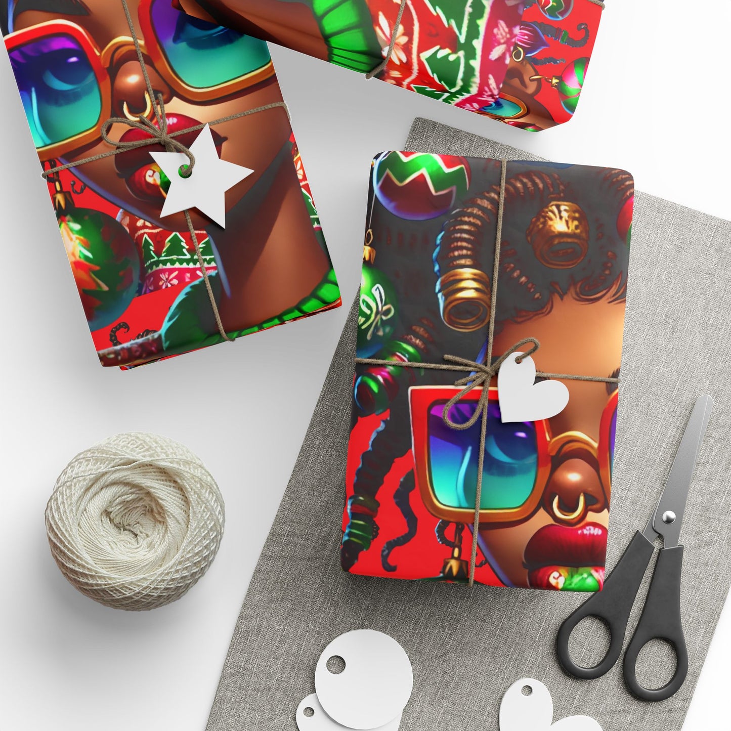 Christmas Quirky Girl 8 Gift Wrapping Papers