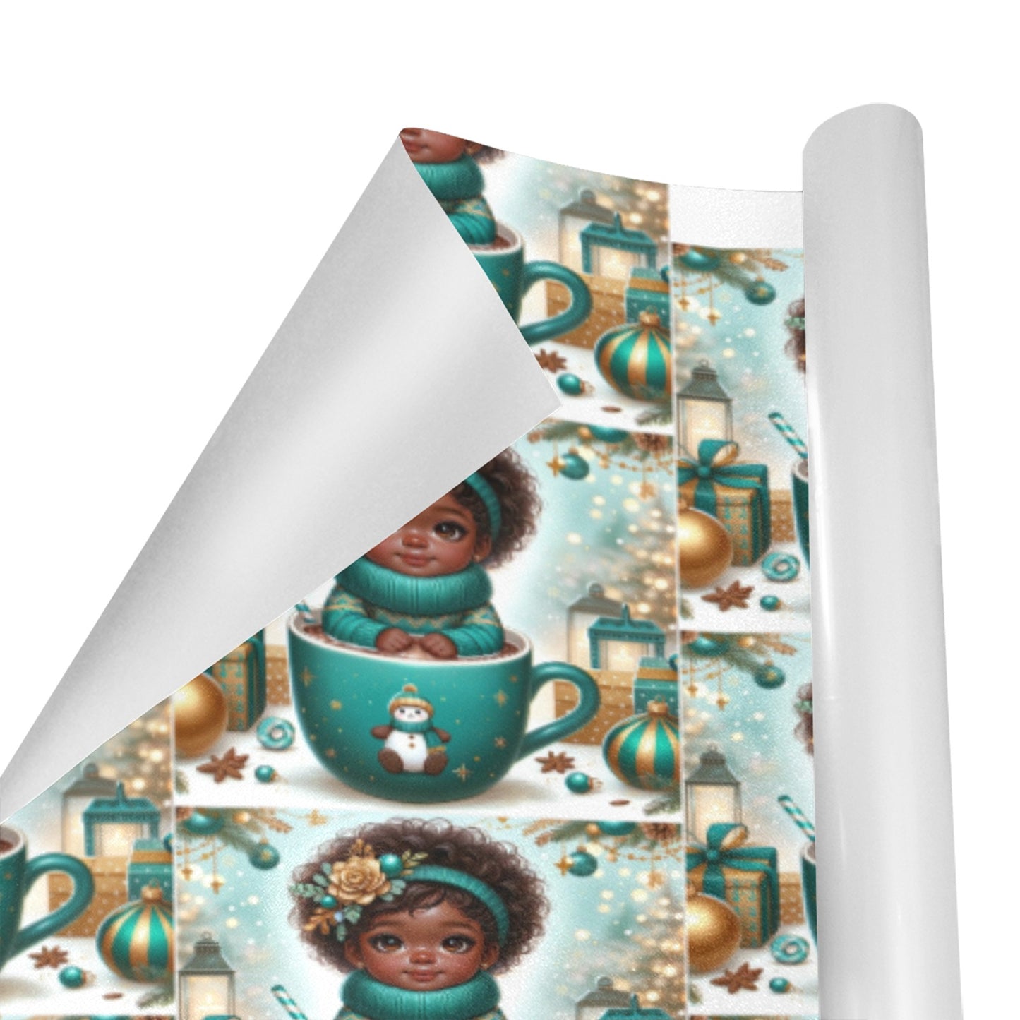 Christmas Cocoa 1 Custom Gift Wrapping Paper 58"x 23" (1 Roll)(Made in Queens)