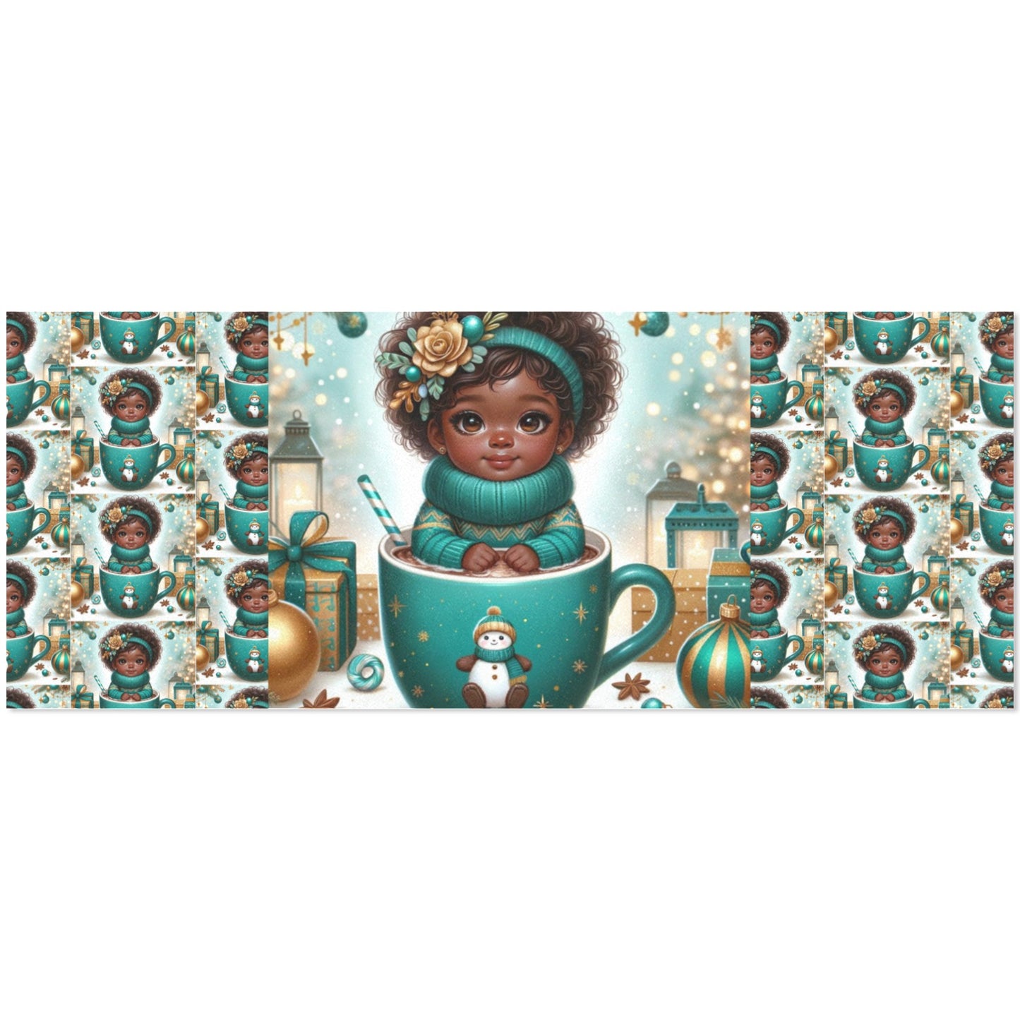 Christmas Cocoa 1.1 Custom Gift Wrapping Paper 58"x 23" (1 Roll)(Made in Queens)