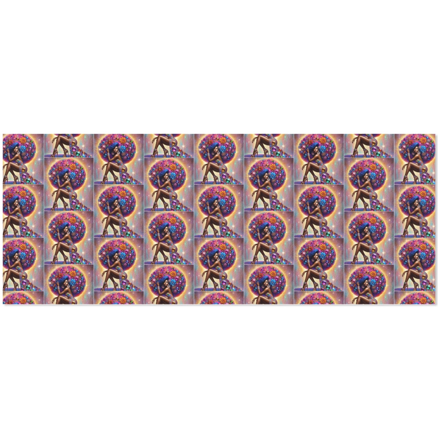 Afro Luxe 8 Custom Gift Wrapping Paper 58"x 23" (1 Roll)(Made in Queens)