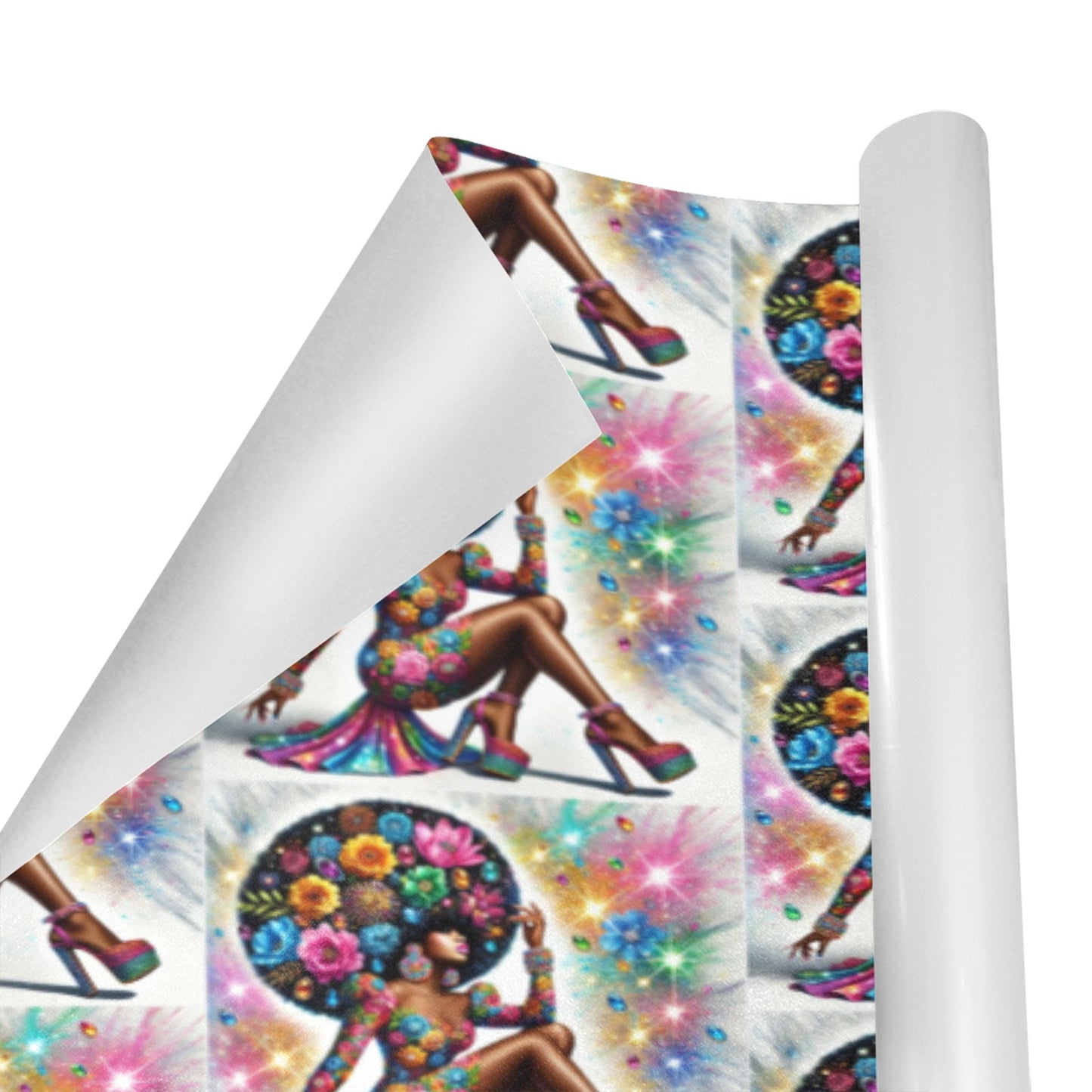 Afro Luxe 1.1 Custom Gift Wrapping Paper 58"x 23" (1 Roll)(Made in Queens)