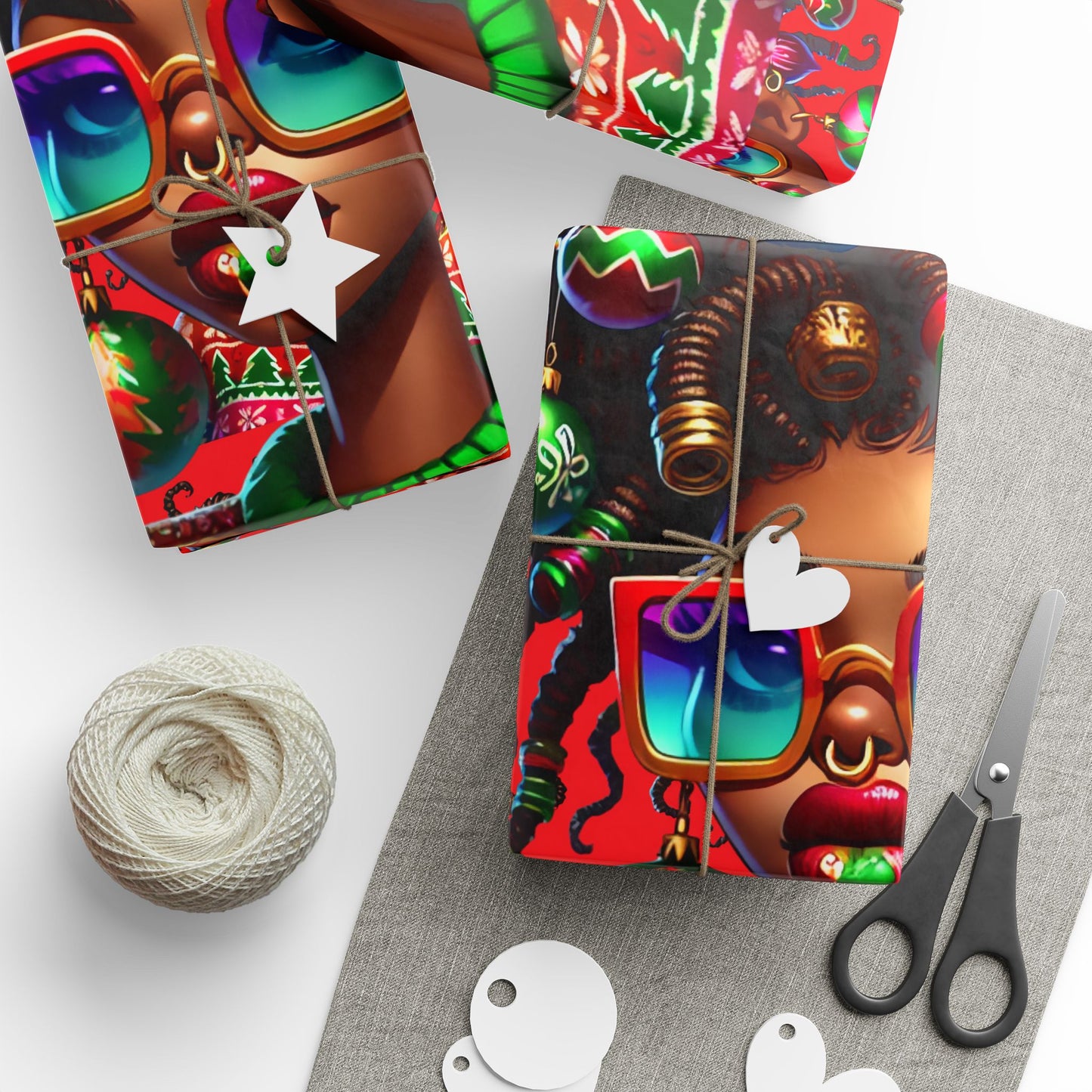 Christmas Quirky Girl 8 Gift Wrapping Papers