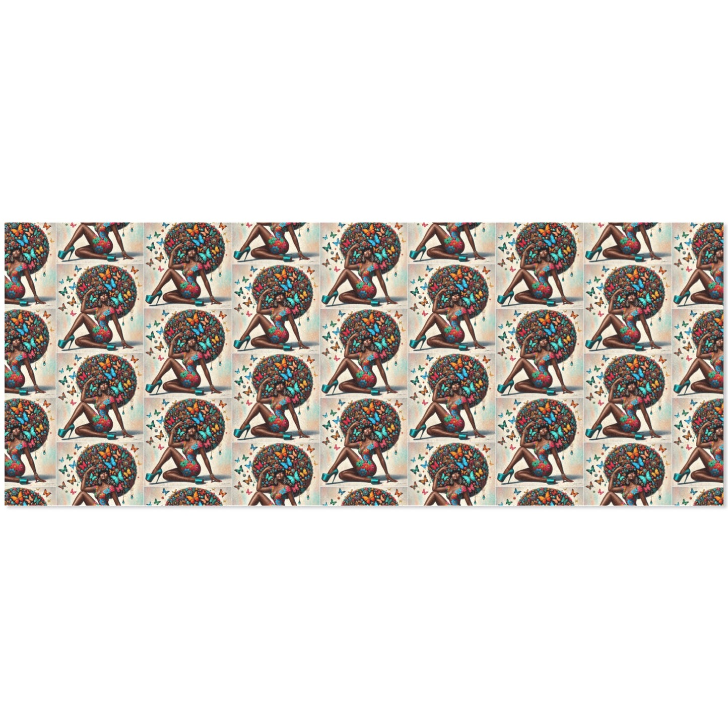 Afro Luxe 5 Custom Gift Wrapping Paper 58"x 23" (1 Roll)(Made in Queens)