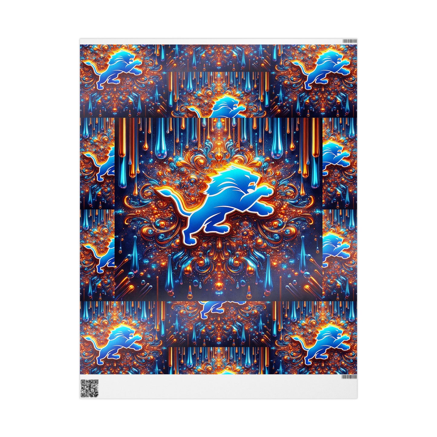 Detroit Lions Themed Gift Wrapping Papers