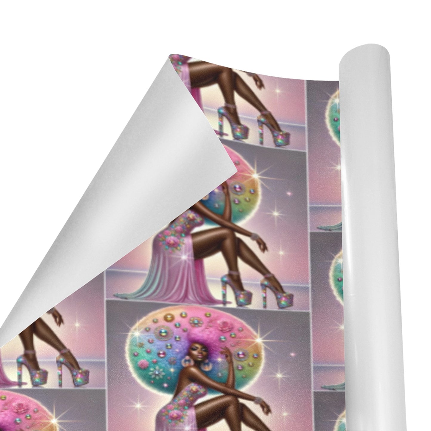 Afro Luxe 7.1 Custom Gift Wrapping Paper 58"x 23" (1 Roll)(Made in Queens)