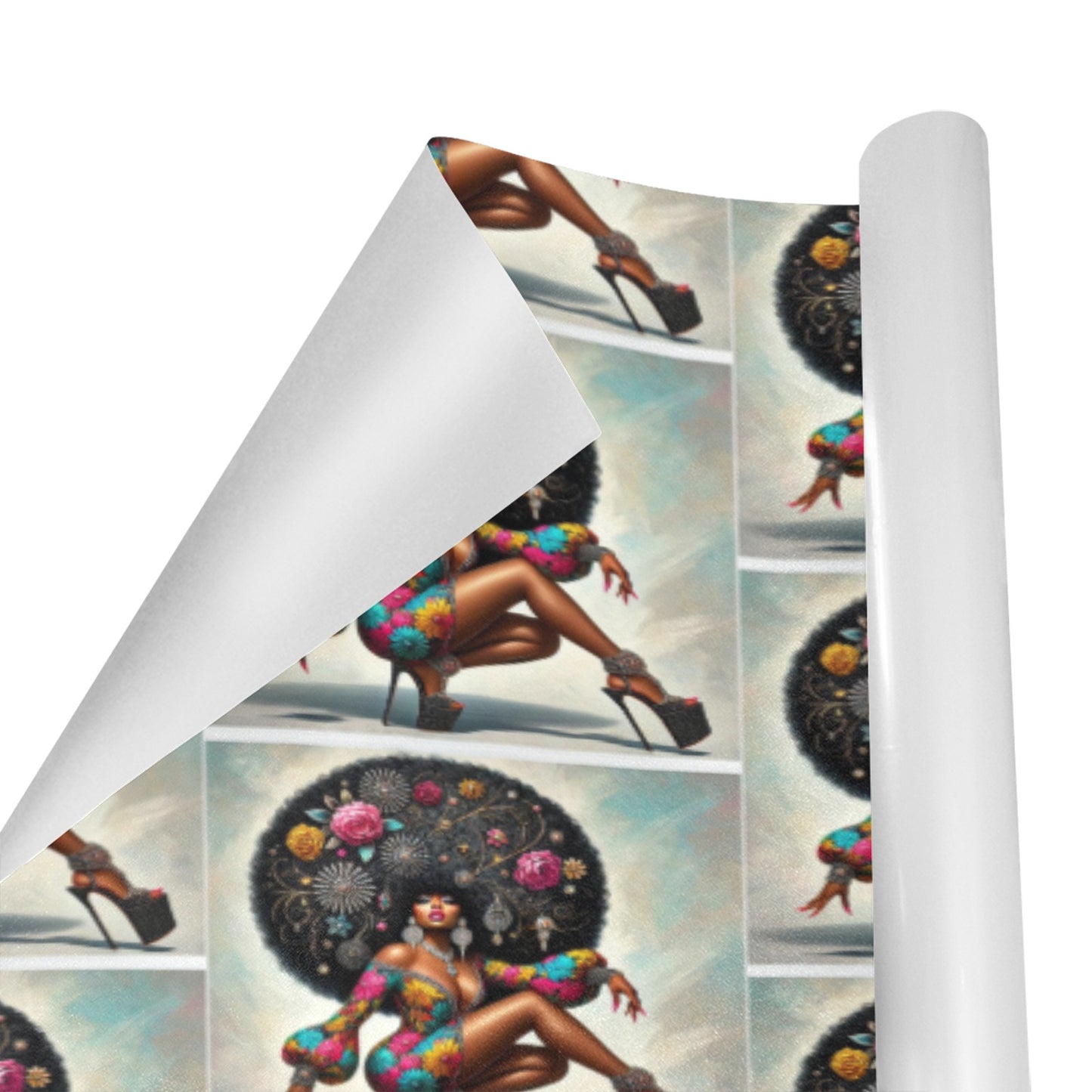 Afro Luxe 3.1 Custom Gift Wrapping Paper 58"x 23" (1 Roll)(Made in Queens)