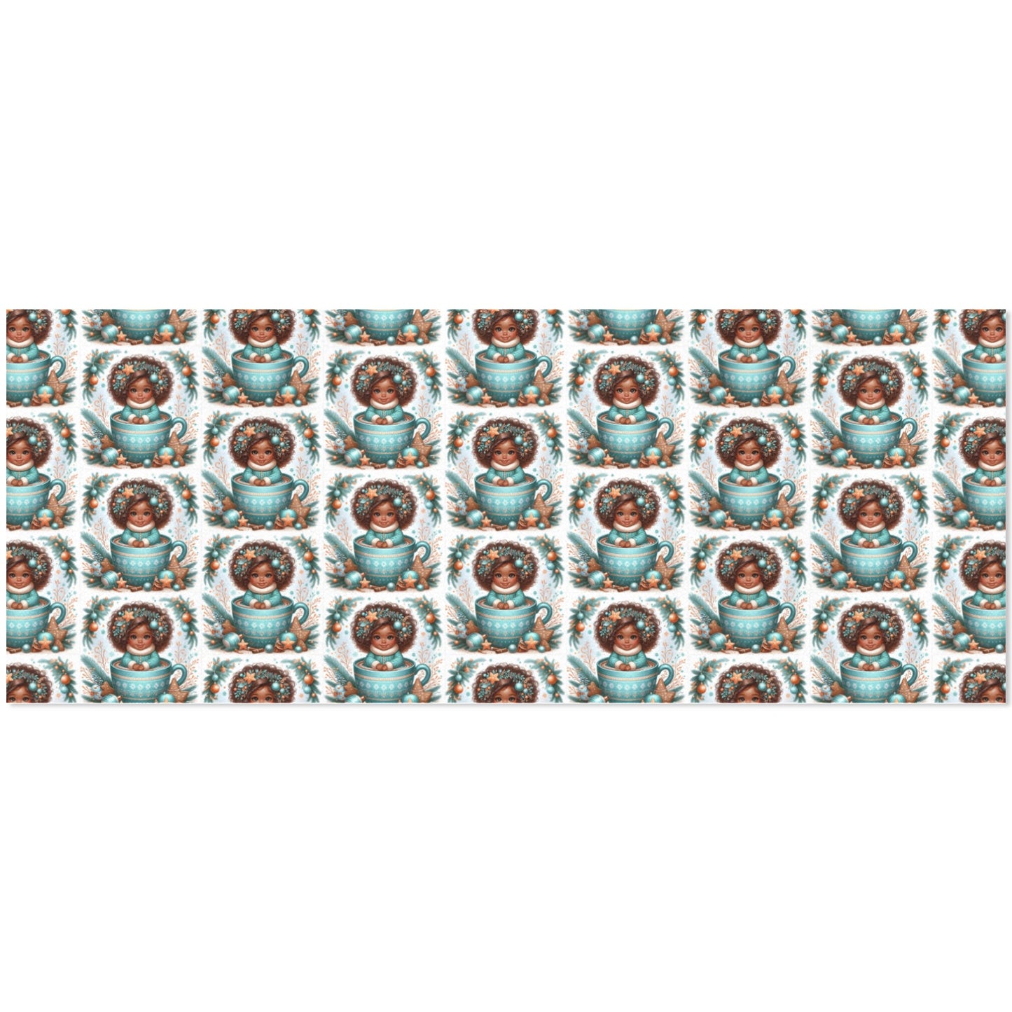 Christmas Cocoa 10 Custom Gift Wrapping Paper 58"x 23" (1 Roll)(Made in Queens)