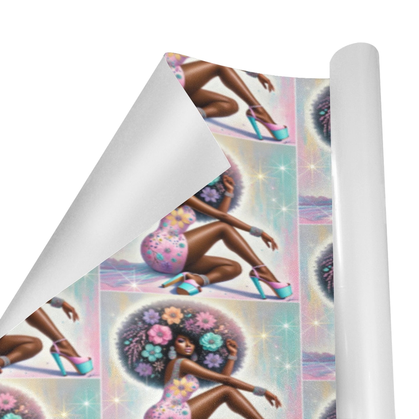 Afro Luxe 4.1 Custom Gift Wrapping Paper 58"x 23" (1 Roll)(Made in Queens)