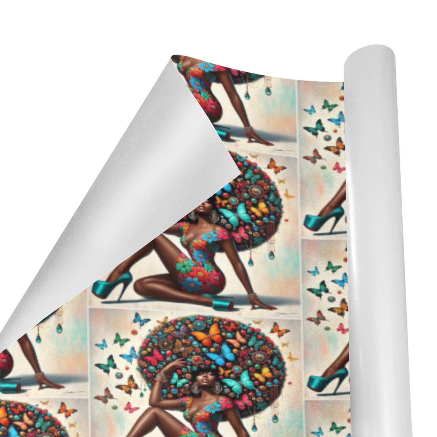 Afro Luxe 5 Custom Gift Wrapping Paper 58"x 23" (1 Roll)(Made in Queens)