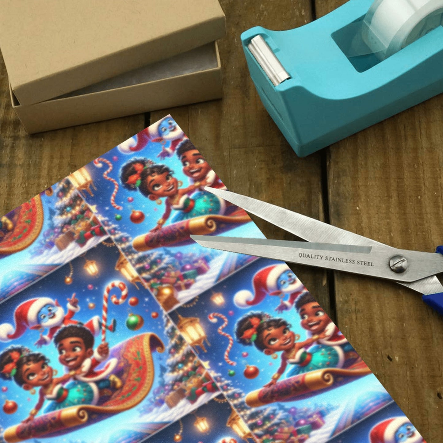 Christmas Carpet Ride 1.1 Custom Gift Wrapping Paper 58"x 23" (1 Roll)(Made in Queens)