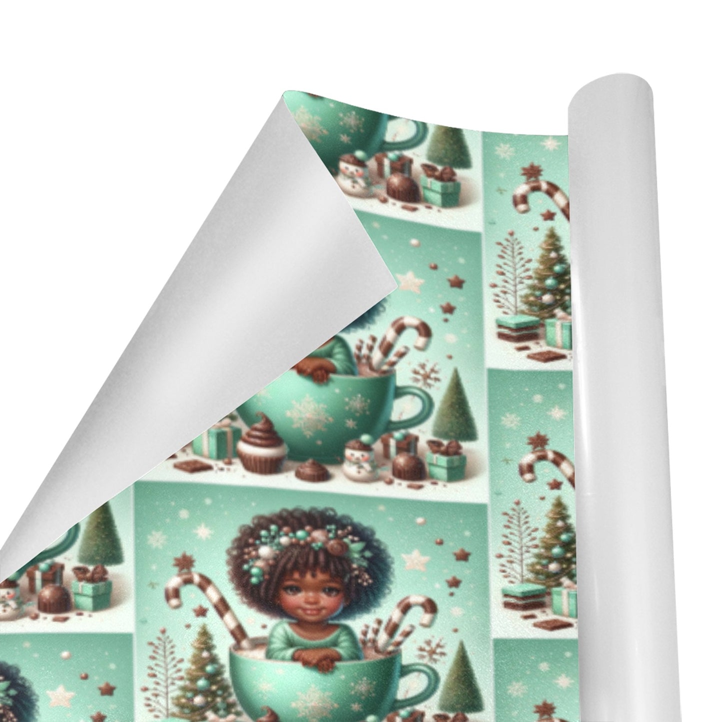 Christmas Cocoa 12.1 Custom Gift Wrapping Paper 58"x 23" (1 Roll)(Made in Queens)