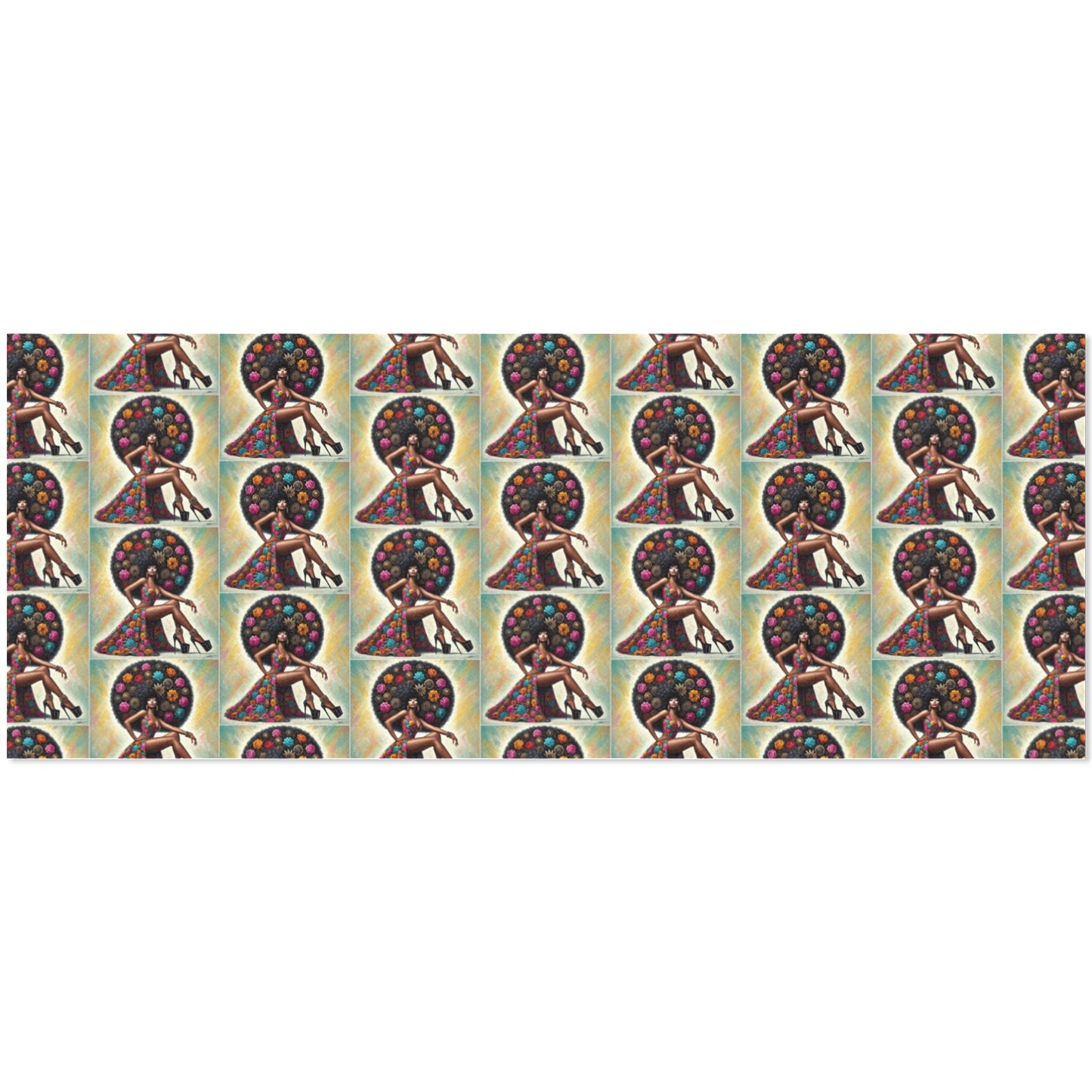 Afro Luxe 6 Custom Gift Wrapping Paper 58"x 23" (1 Roll)(Made in Queens)