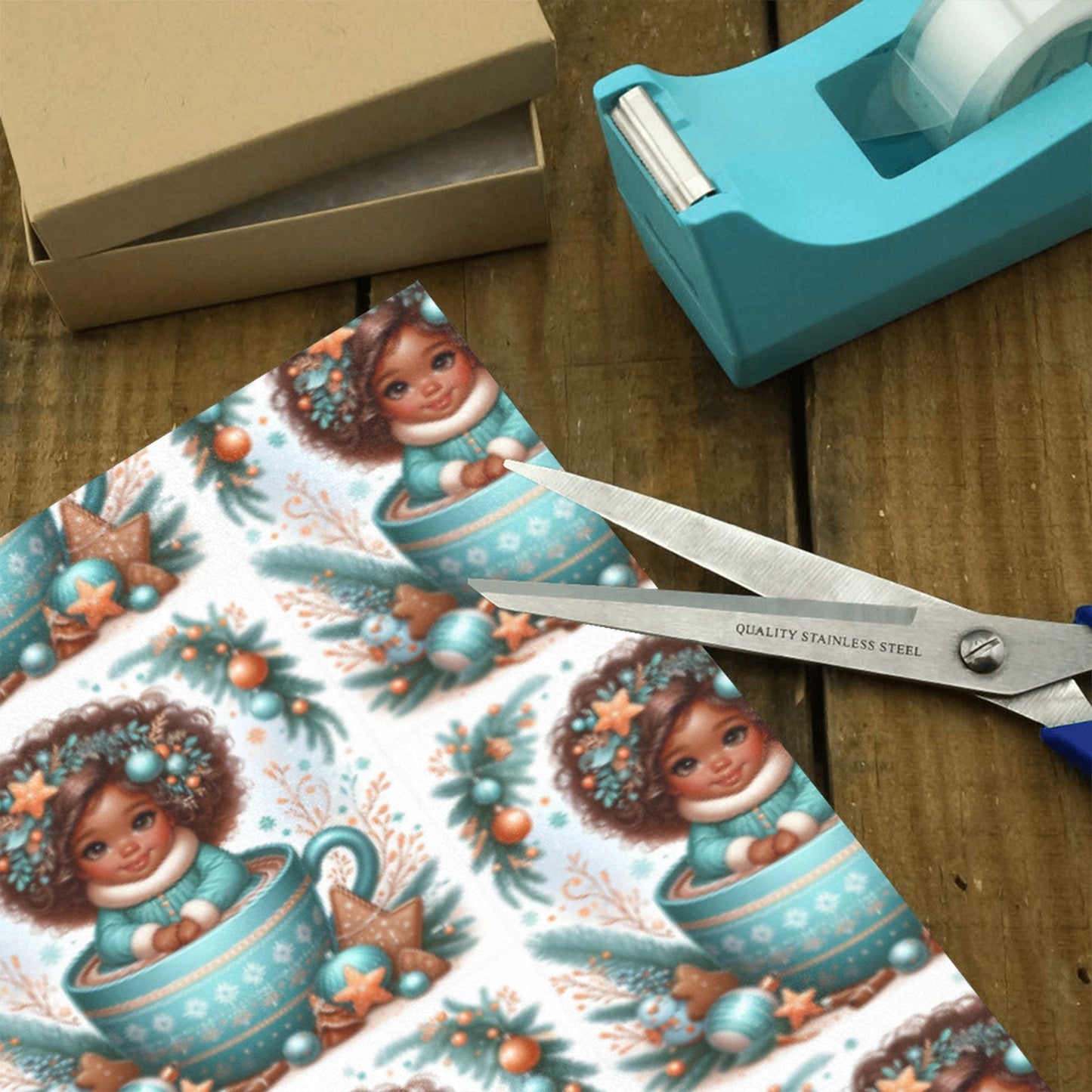 Christmas Cocoa 10.1 Custom Gift Wrapping Paper 58"x 23" (1 Roll)(Made in Queens)