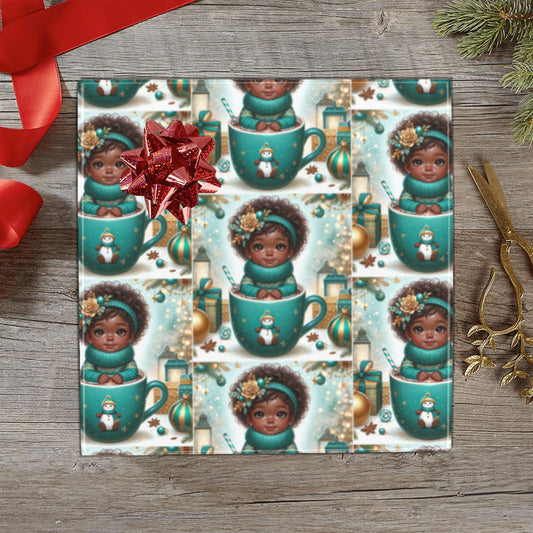 Christmas Cocoa 1 Custom Gift Wrapping Paper 58"x 23" (1 Roll)(Made in Queens)